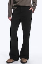 Svart - Lågmidjade bootcut-workwear-byxor - 1