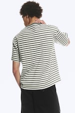 White - Khaki Stripe - Loose Boxy T-shirt - 2