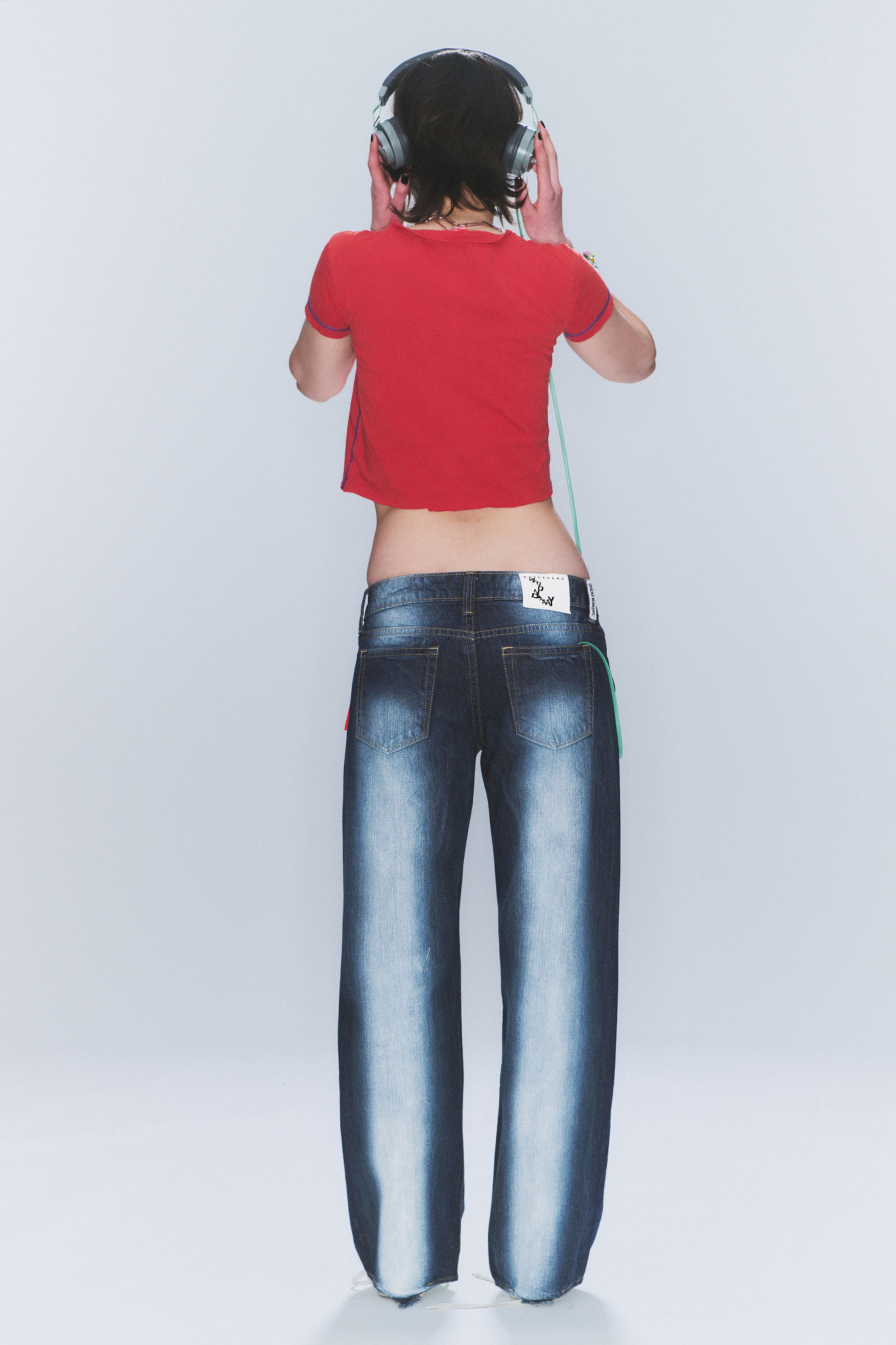 Blue Spray - Anti Low Waist Regular Straight Jeans - 2