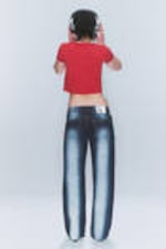 Blue Spray - Anti Low Waist Regular Straight Jeans - 2