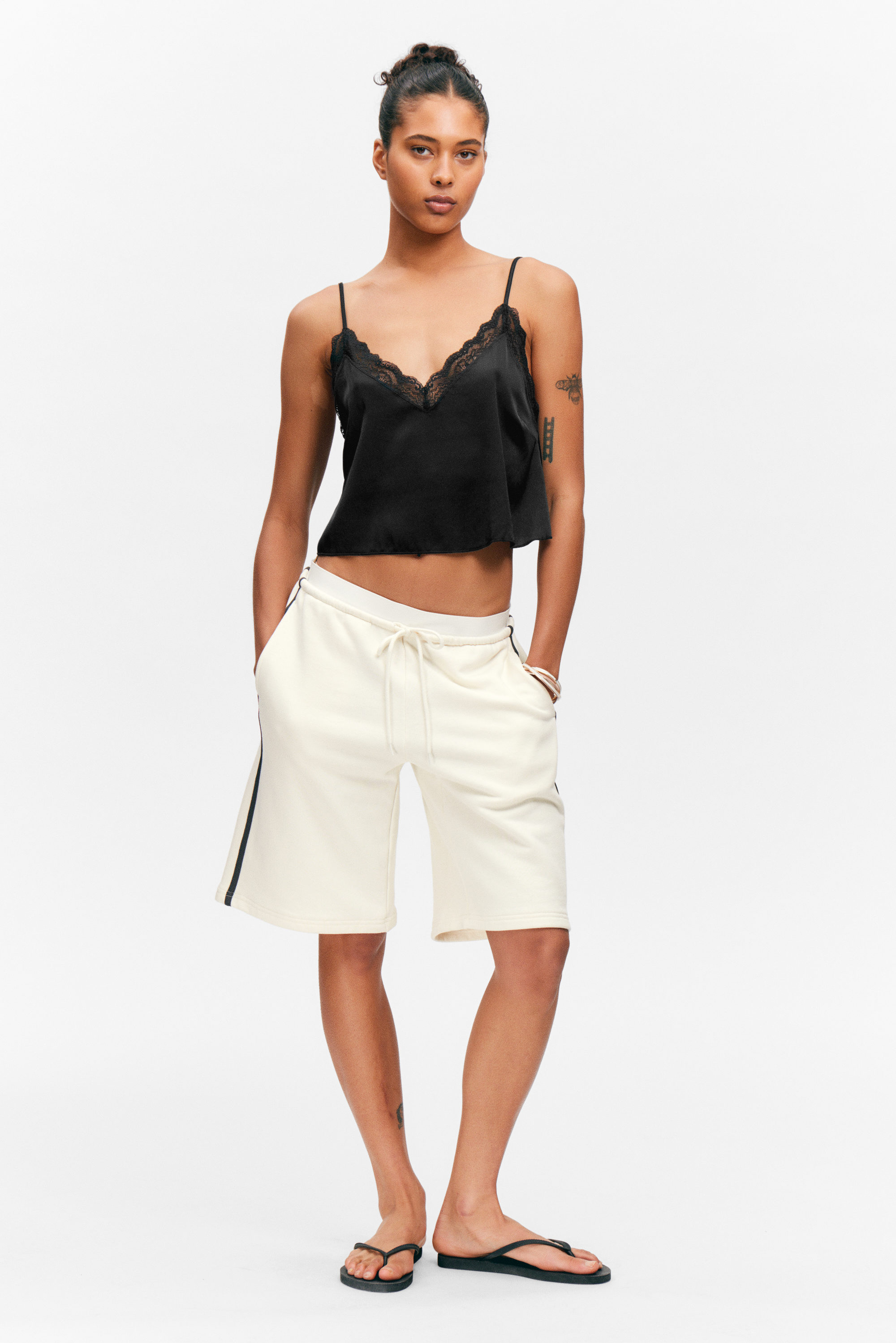 #333538 - Satin-Trägertop mit Spitzenbesatz - 2