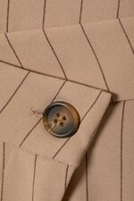 Beige pinstripe - Salena Skew Trousers - 1