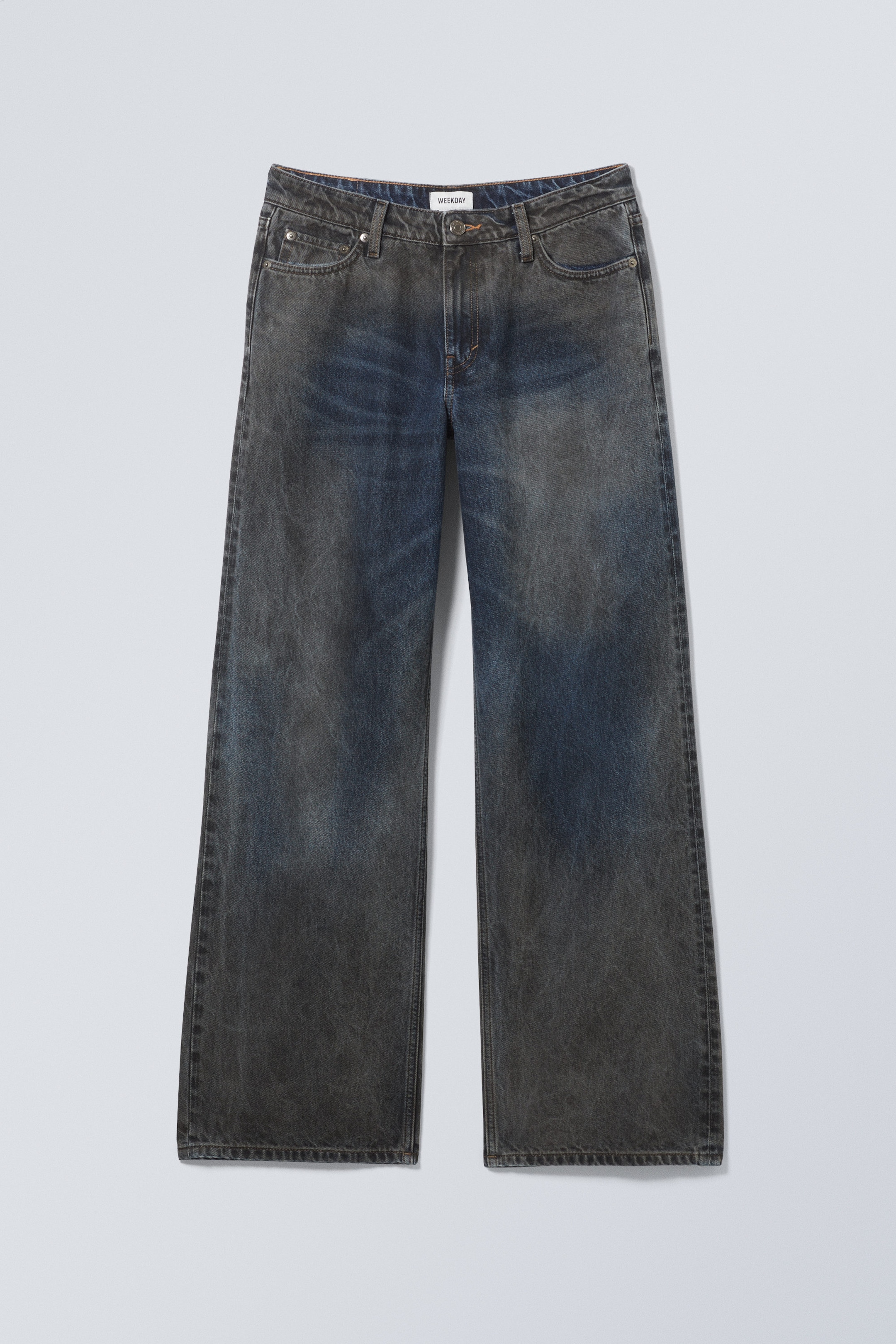 Schlammblau - Ample – Tief sitzende, lockere Jeans im Used-Look - 0