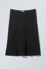 Black - Knee-length Pull-on Skirt - 0