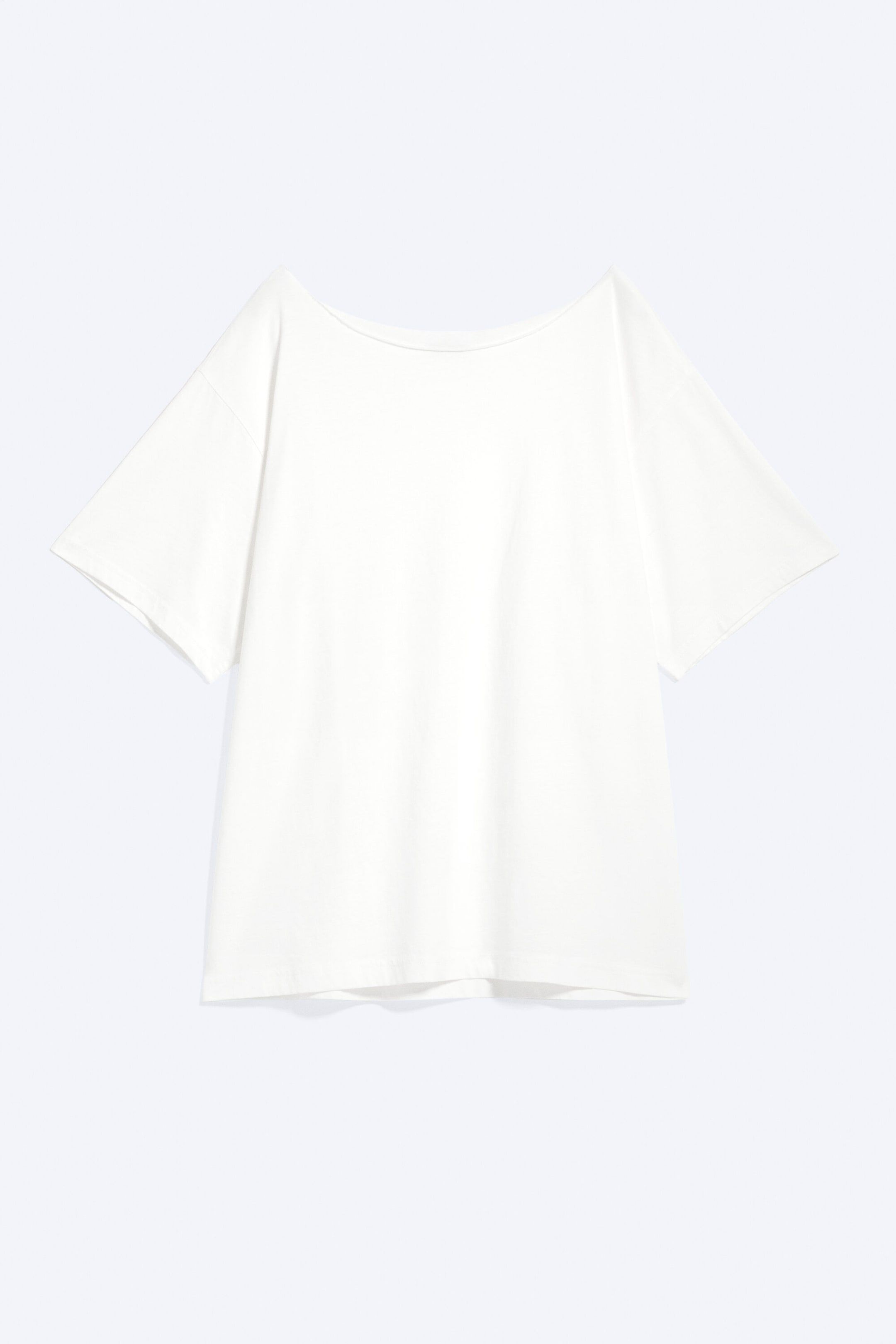 Gebroken wit - Oversized T-shirt met boothals - 4