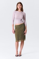 Lichtroze - Slim gebreide trui met V-hals - 2