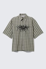 Checked Green - Spyder - Boxy Short-Sleeved Graphic Shirt - 4