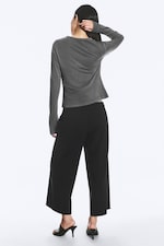Ausgewaschenes Dunkelgrau - Schmal geschnittener Jersey-Cardigan - 2