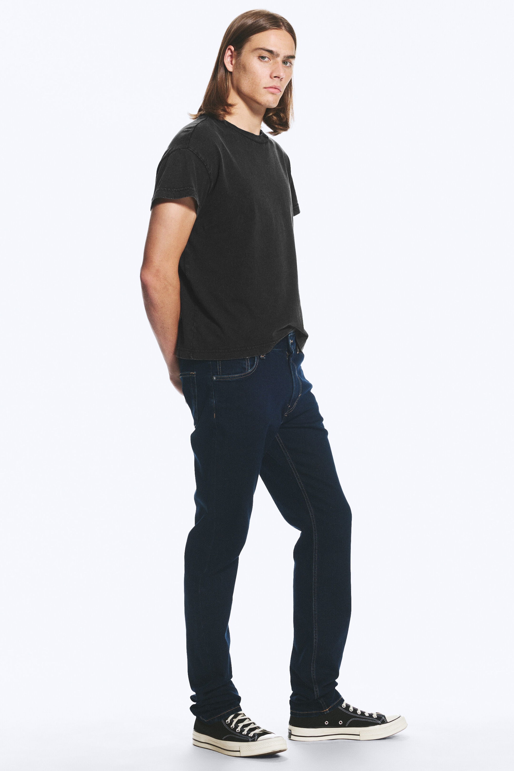 Shiny Blue – mørkeblå - Orion rett slim-fit-jeans med mellomhøyt liv - 2