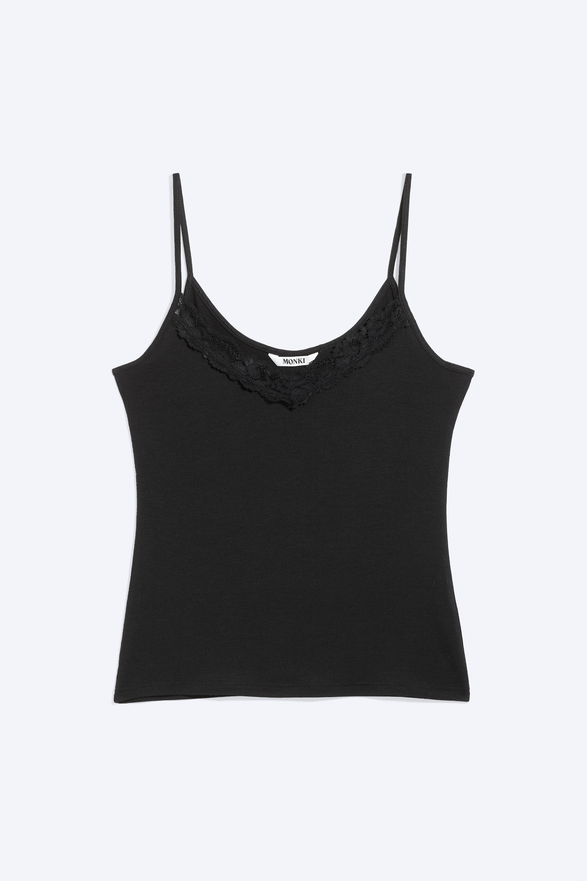 Camisole con spalline e lacci - Nero/Bianco sporco