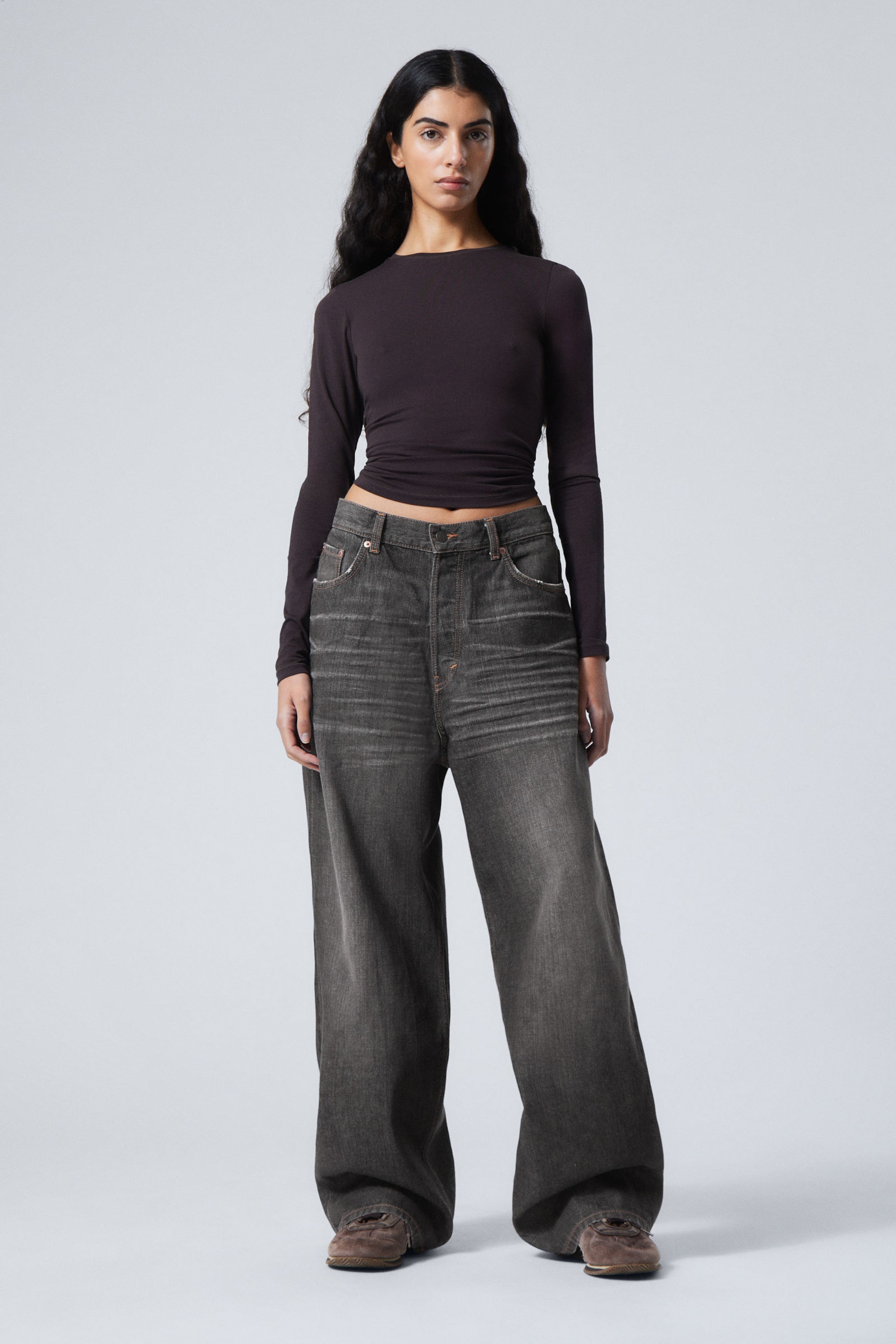 Ash Black - Black - Astro Loose Baggy Leg Jeans - 2