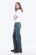 Spotted Blue - Dark Blue - Space Mid Rise Relaxed Straight Dart Jeans - 0