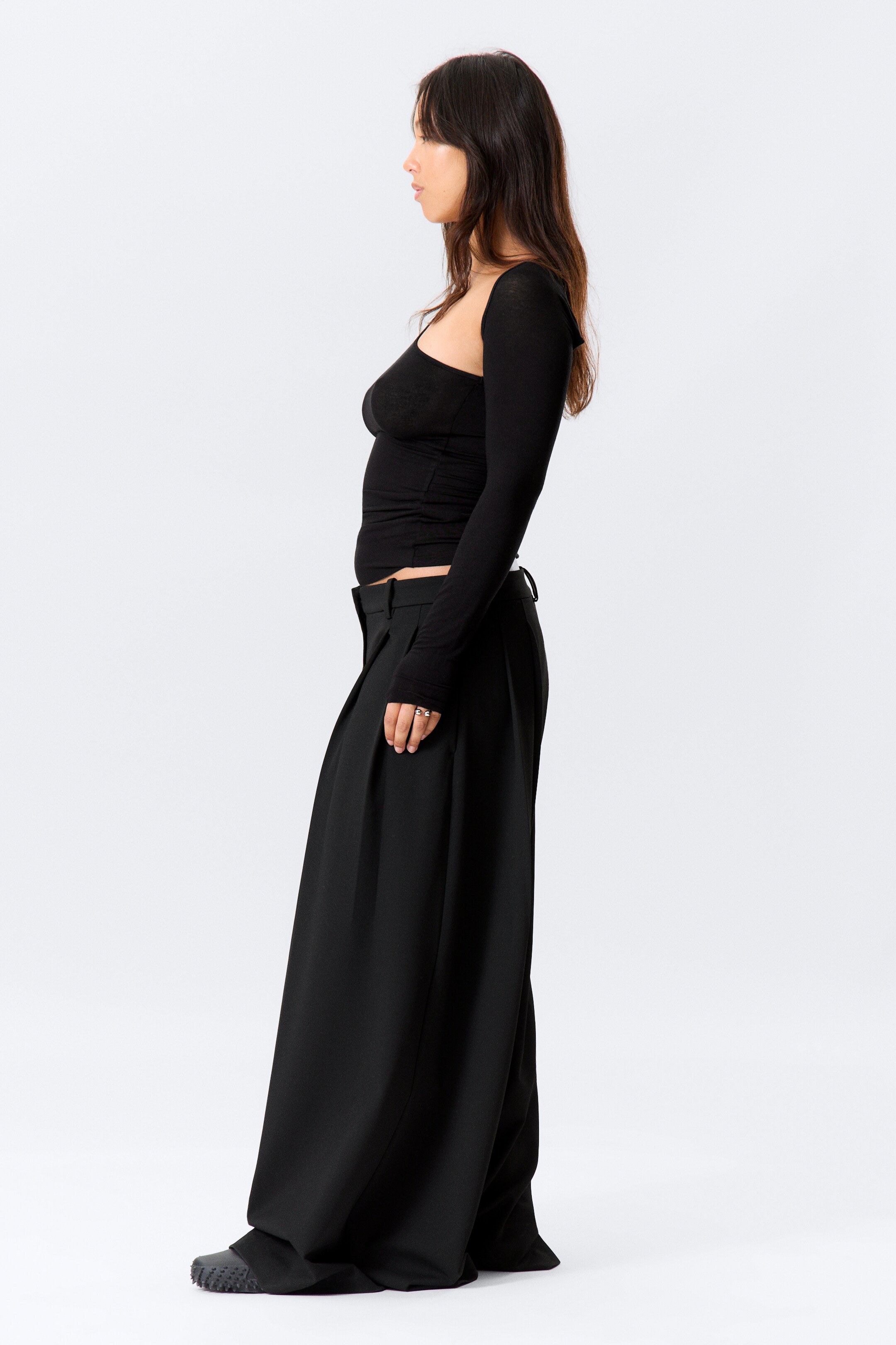 Agrandir l'image: Pantalon de costume plissé extra-large - Noir - FEMME | H&M FR 3