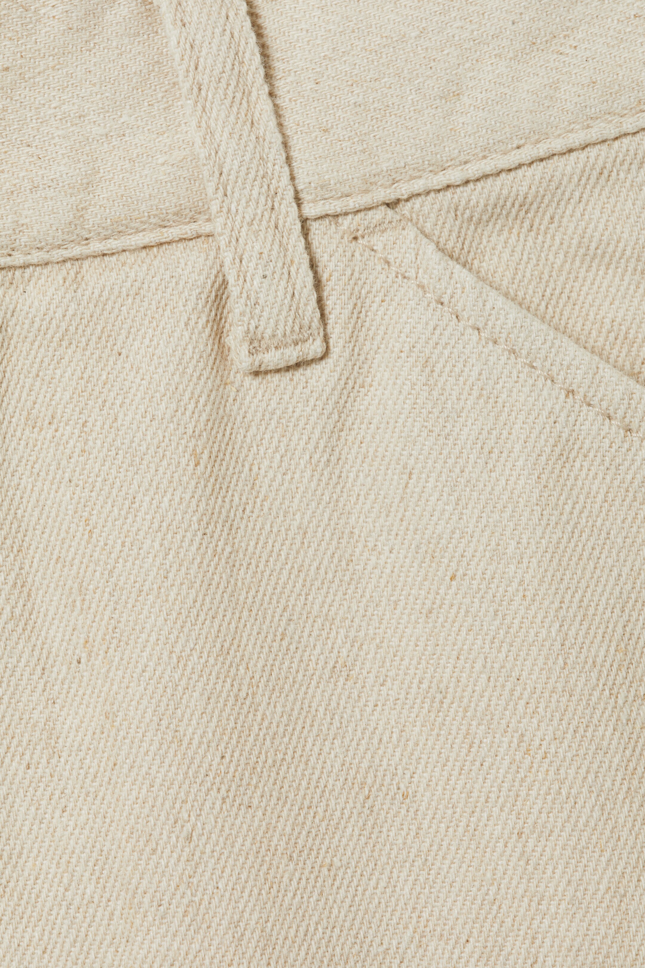 Visa större bild: Astro Loose Baggy Leg Linen-Blend Trousers - Ecru - HERR | H&M SE 11
