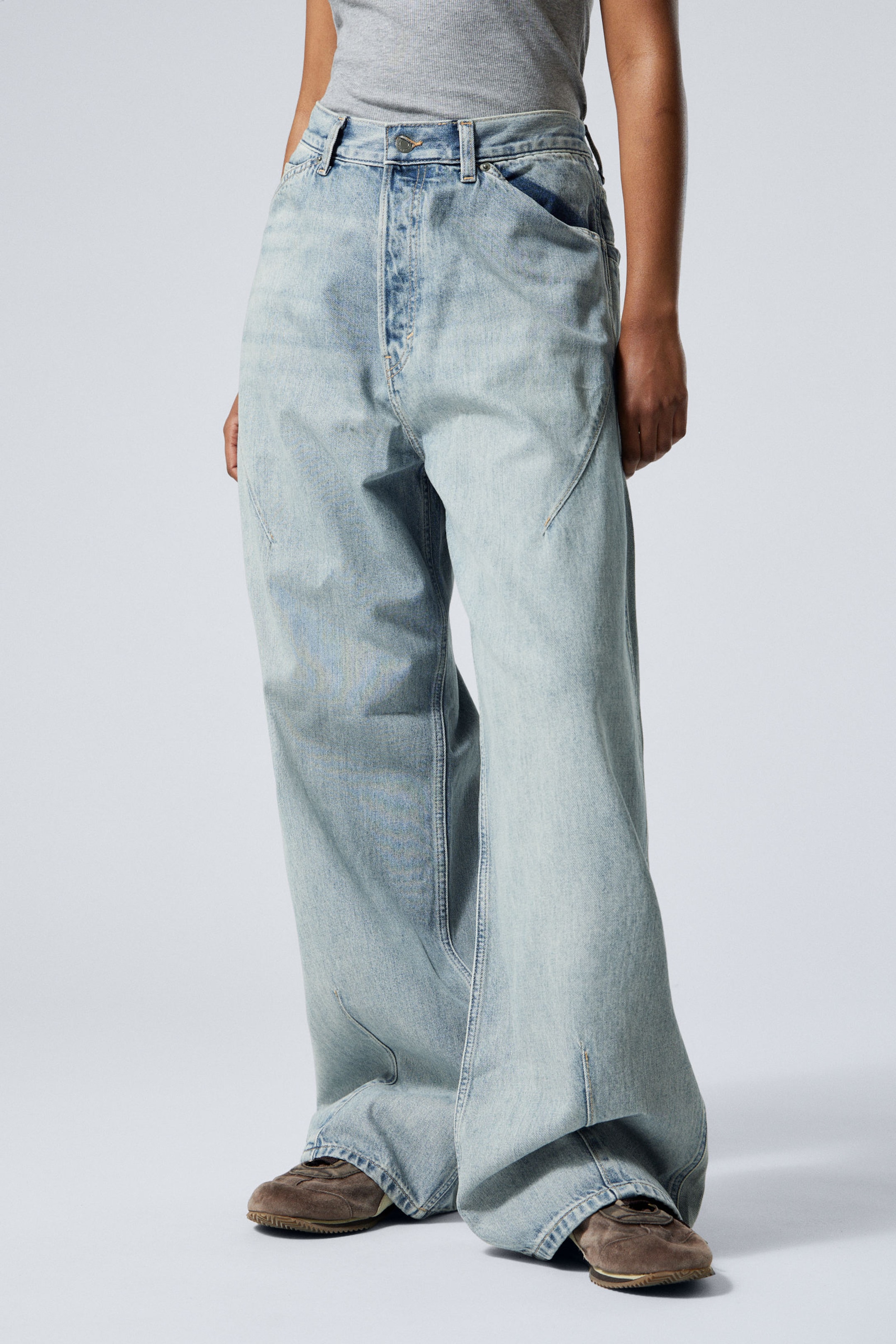Brick Blue - Light Blue - Astro Loose Baggy Shape Jeans - 5