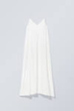Weiß - Fließendes Maxikleid - 0