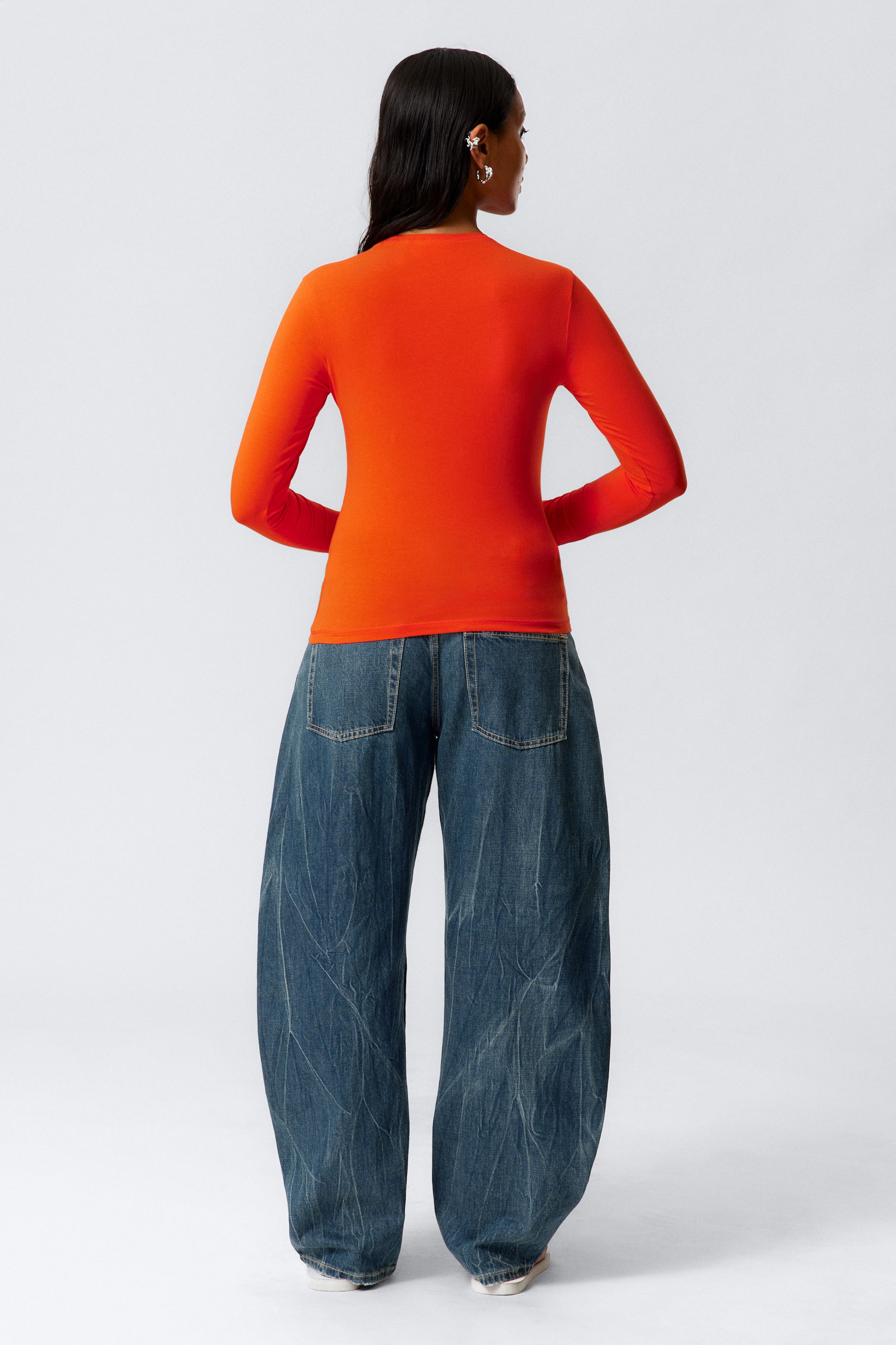 Zobraziť väčší obrázok: Slim Fitted Long Sleeve - Svetlooranžové - ŽENY | H&M SK 3