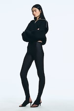 Dark Grey - Low Rise Stirrup Leggings - 0