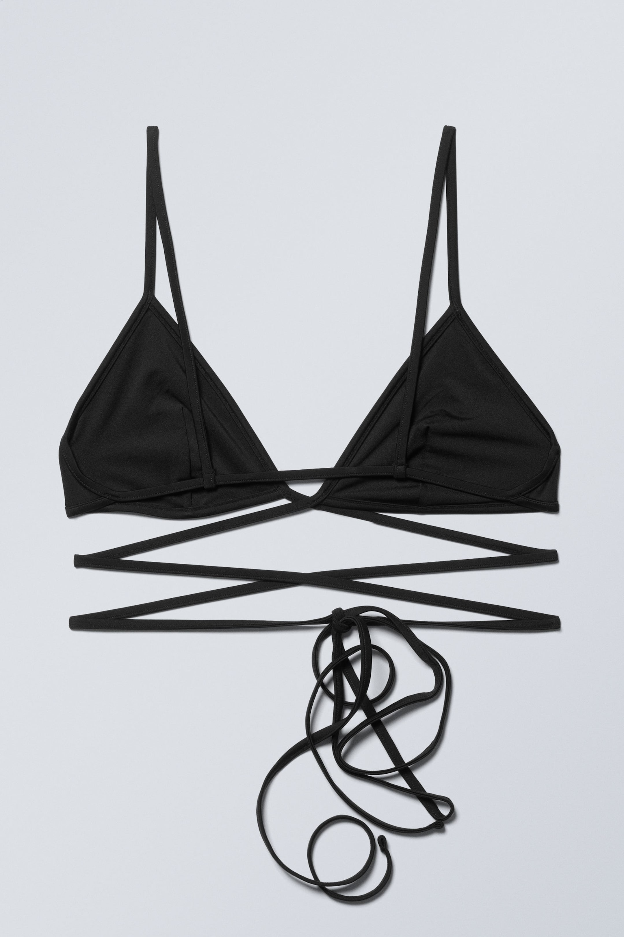 Schwarz - Triangel-Wickel-Bikinioberteil - 4