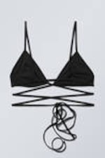 Schwarz - Triangel-Wickel-Bikinioberteil - 4