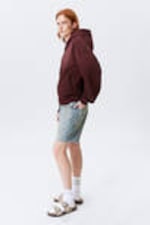 Dark Red - Round Oversized Zip Hoodie - 3