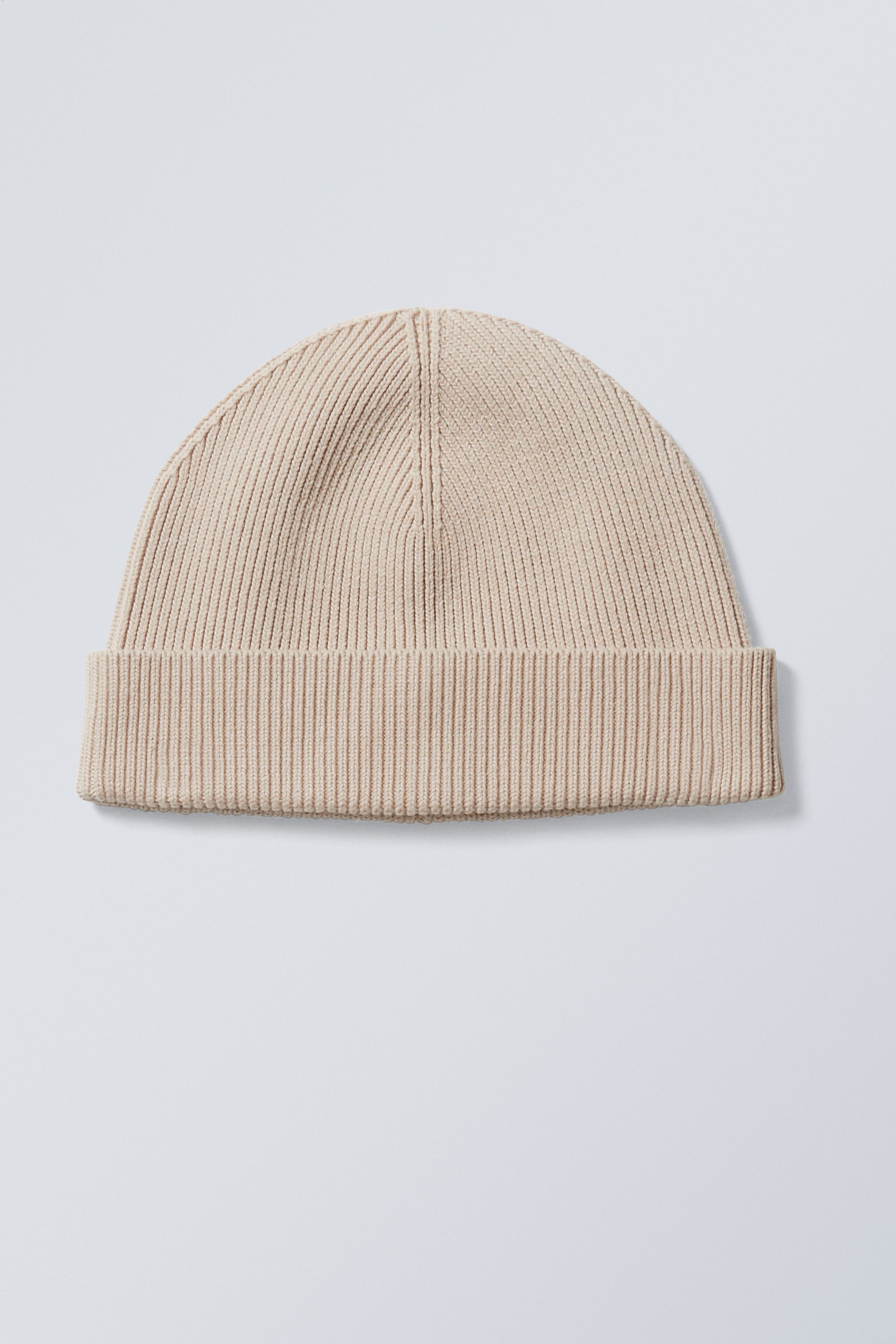 Beige - Baumwoll-Strickmütze Stay - 0
