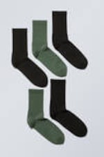 Zwart oudgroen - 5-pack sportsokken - 0