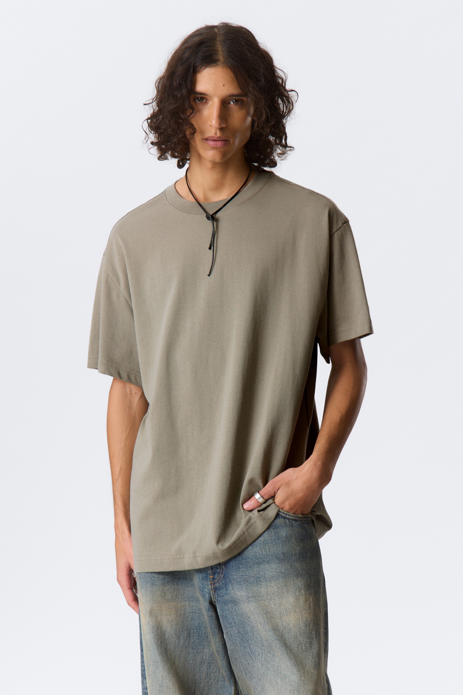 Oversized Heavyweight T-shirt - Khaki Green/Pastel Green/Bright Blue/White/Black/Off Black
