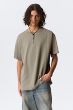 Vert kaki - T-shirt épais oversize - 0
