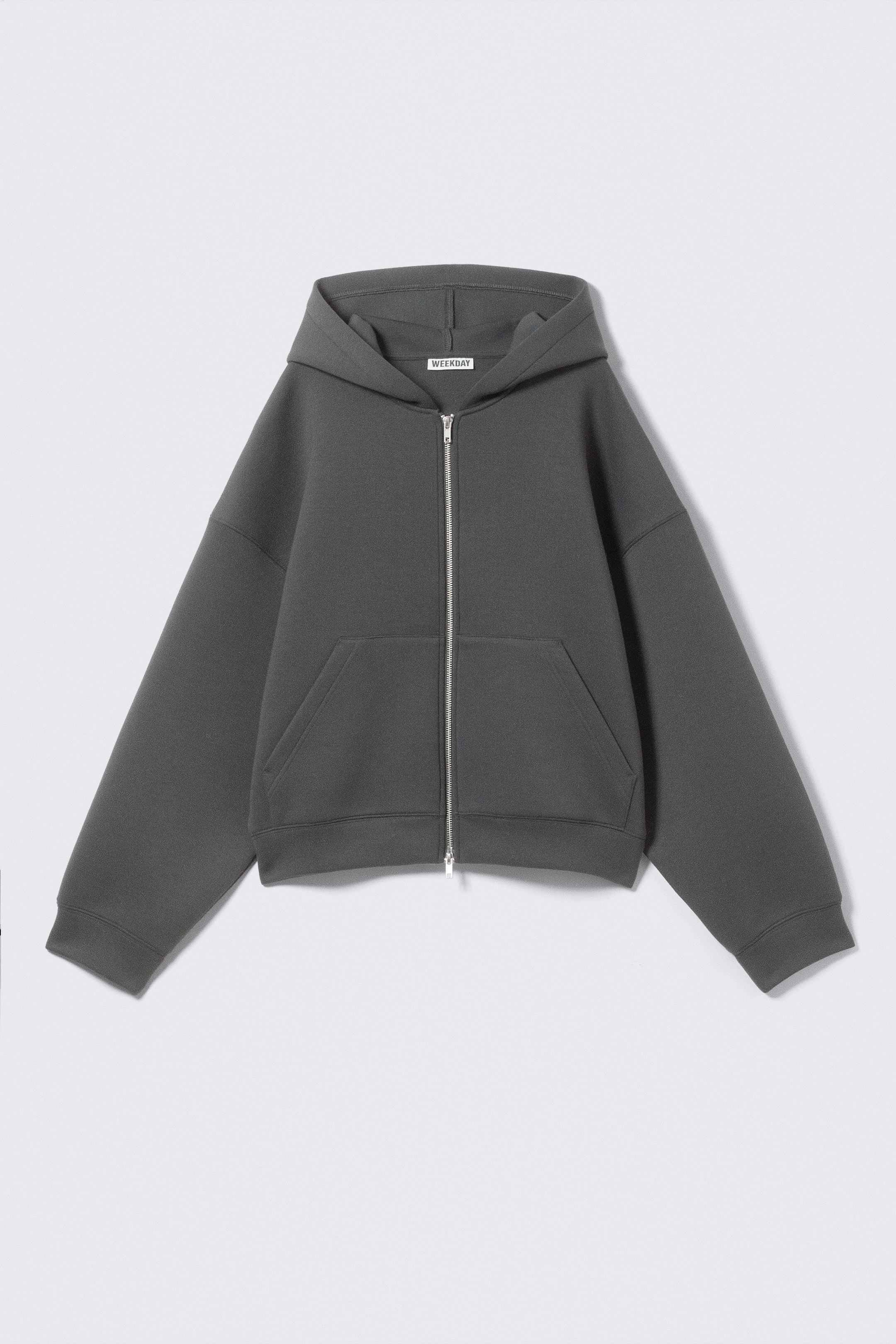 Zobraziť väčší obrázok: Oversized Scuba Zip-Hoodie - Tmavosivá - ŽENY | H&M SK 1