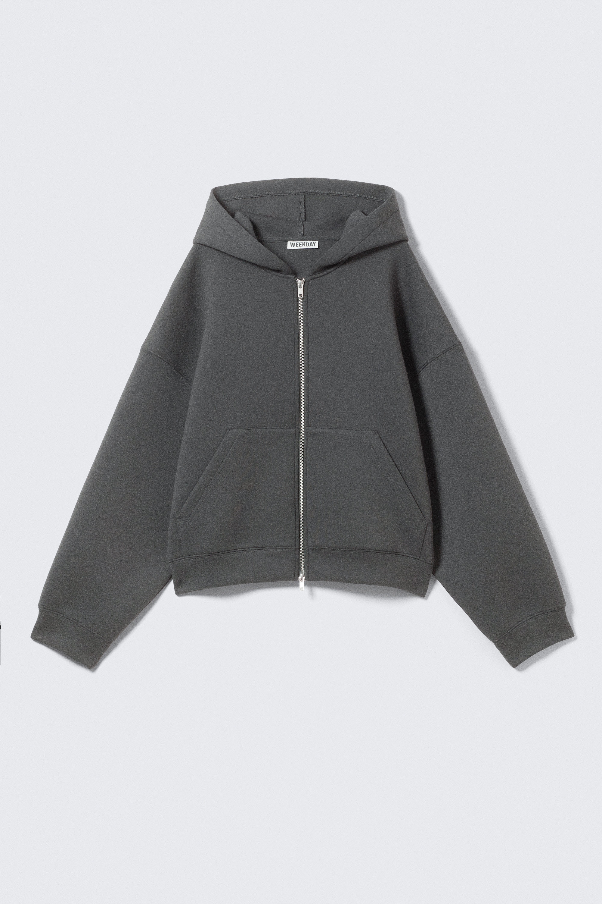 Mörkgrå - Oversized Scuba Zip-hoodie - 2