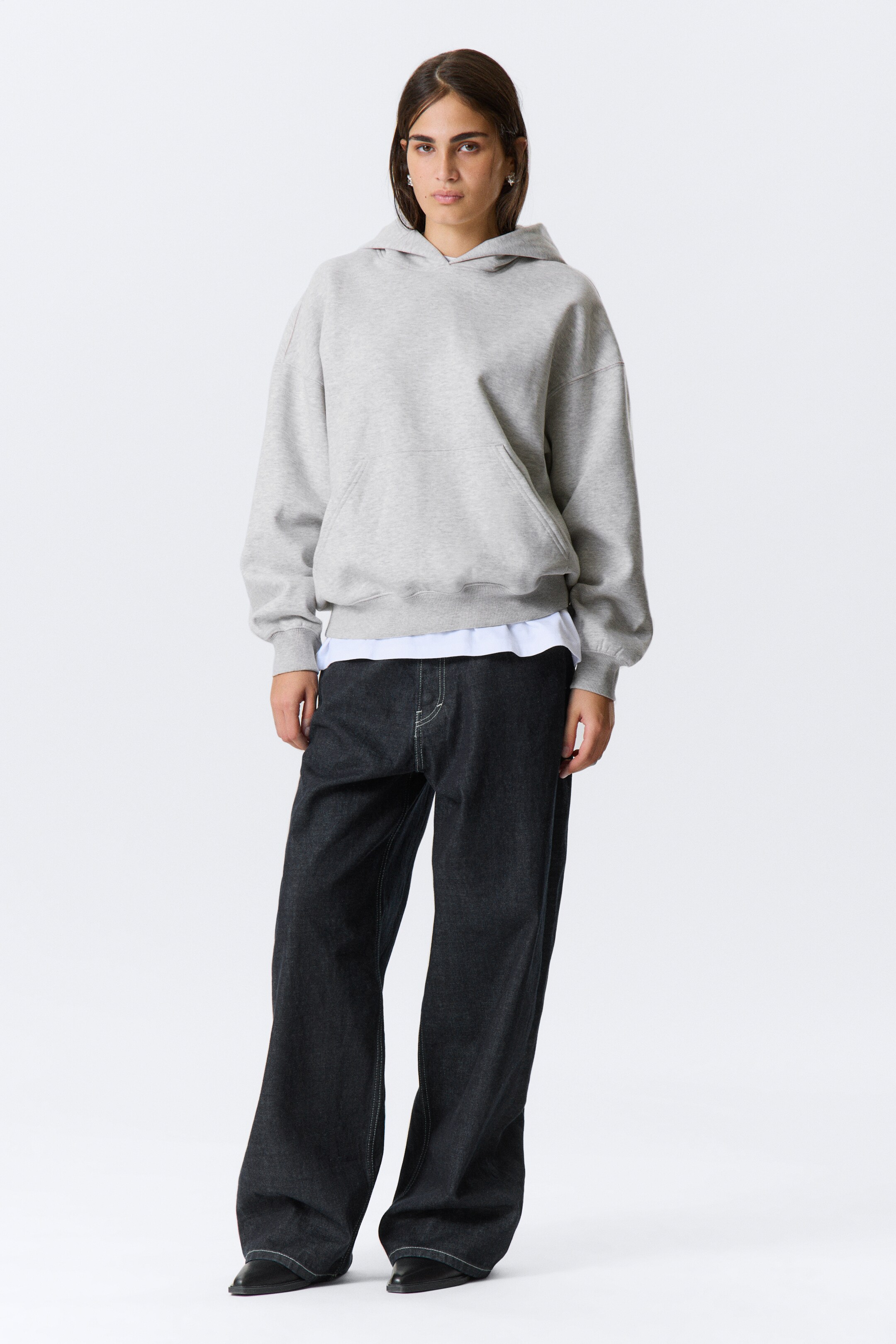 Ingrandisci l'immagine: Oversized Heavyweight Hoodie - Light Grey Melange - DONNA | H&M CH 2