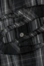 Checked Black - Checked Patch Long-Sleeved Cotton Shirt - 4
