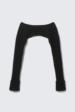 Schwarz - Gestrickter Bolero mit U-Boot-Ausschnitt - 4