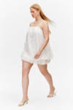 White - Sleeveless Balloon Mini Dress - 1