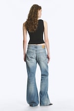 Sky Worn - Medium Blue - Helix Low Rise Regular Flared Jeans - 4