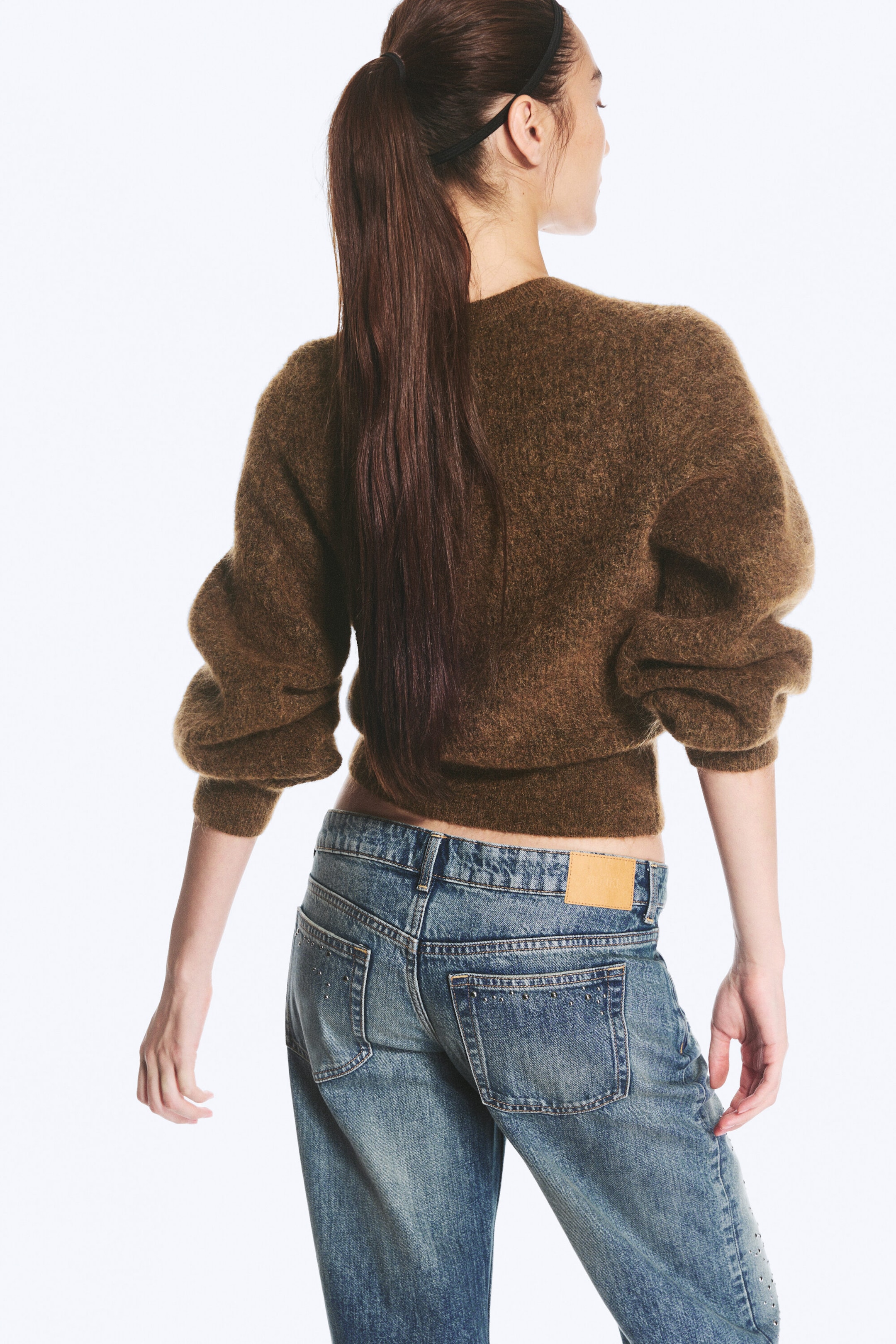 Brown Melange - Mohair blend cardigan - 3