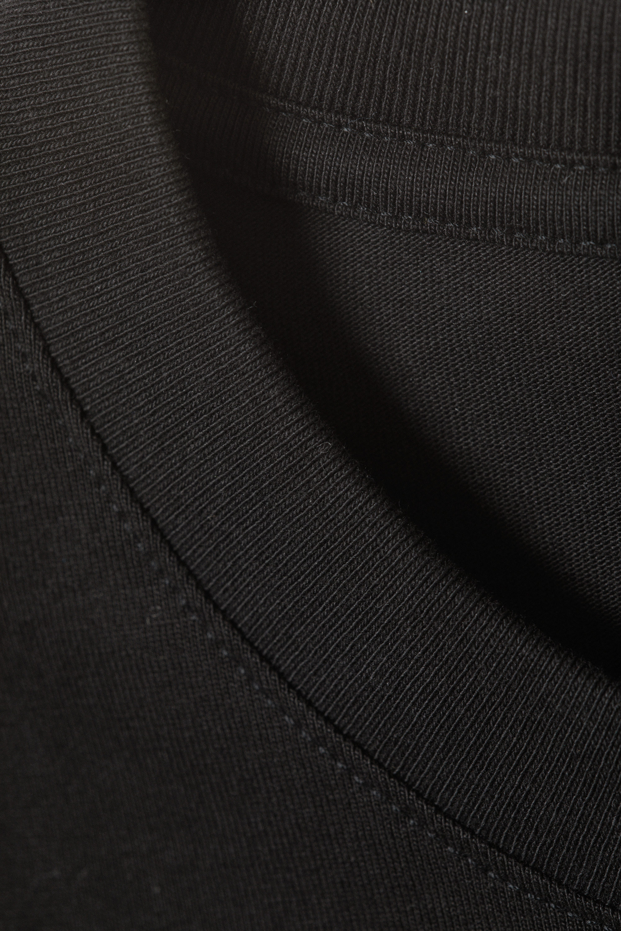 Svart - Kraftig Kort Boxig T-shirt - 4