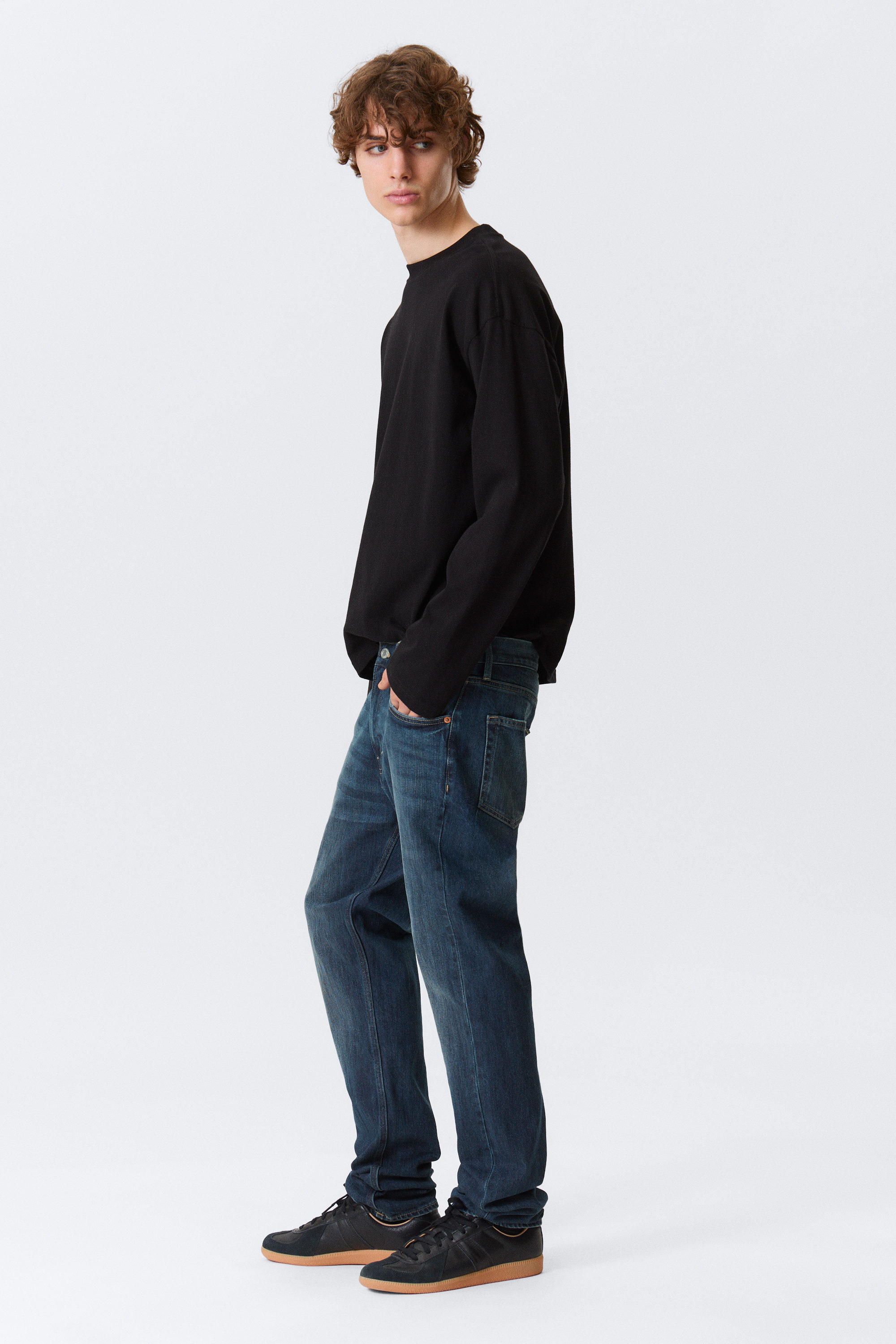 Deep Ocean Blue - Dunkelblau - Orion Mid Rise Slim Fit Straight Leg Jeans - 1