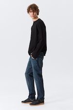 Deep Sea Blue - Dark Blue - Orion Mid Rise Slim Fit Straight Leg Jeans - 2