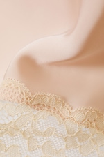 Dusty Pink - Mid Rise Satin Lace Midi Skirt - 1