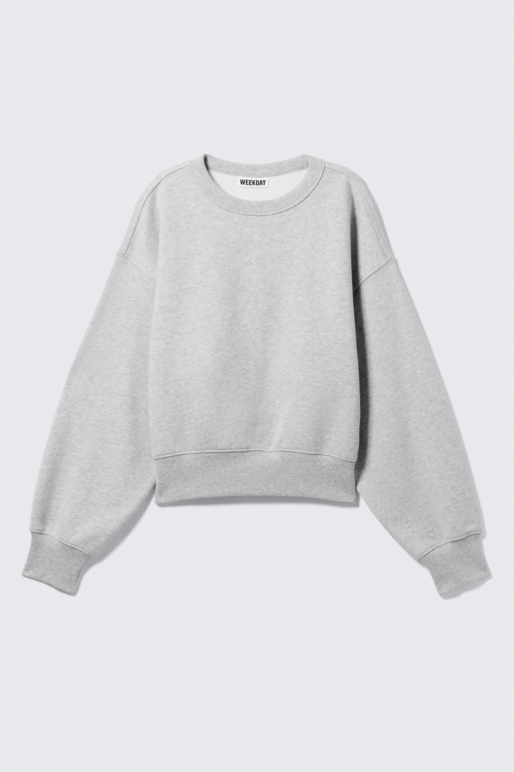 Se større billede: Boxy Cropped Sweatshirt i bomuld - Gråmeleret - DAME | H&M DK 5