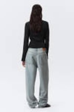 Brick Blue - Light Blue - Galaxy Loose Straight Leg Jeans - 8
