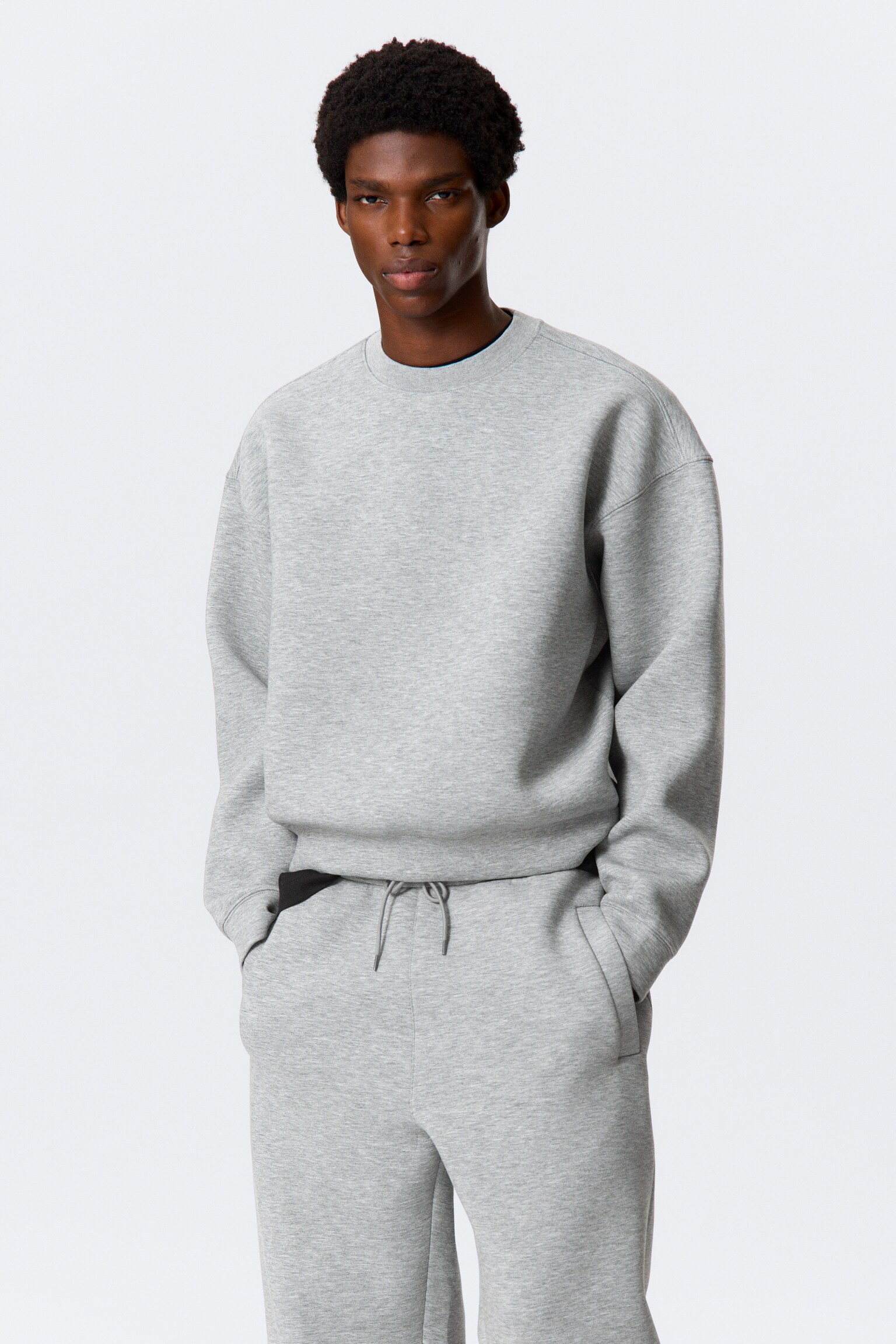 Simon Scuba Sweatshirt - Grey Melange/Black - 3