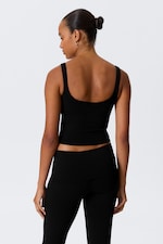 Zwart - Cropped sporttop - 2
