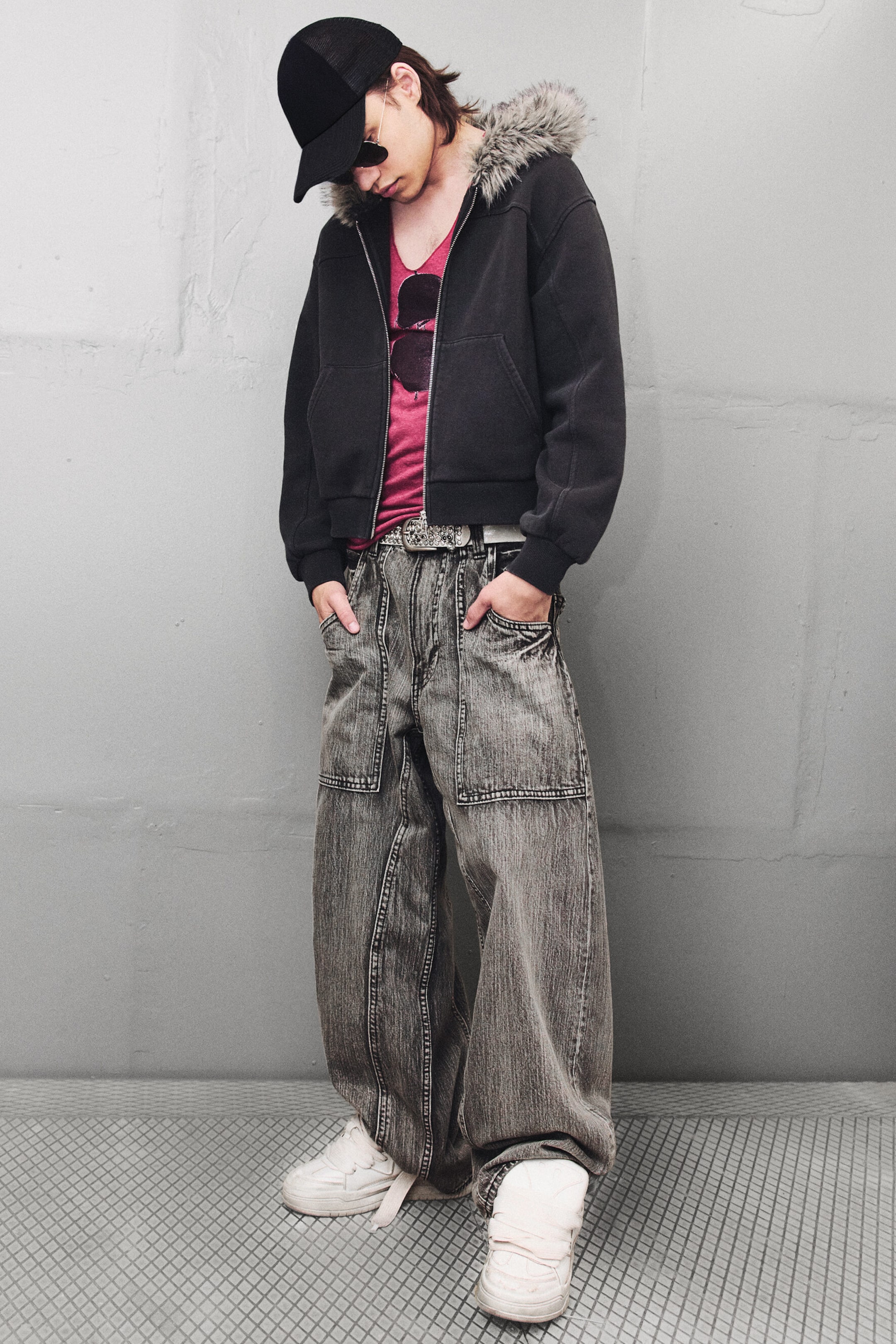 Smokey Black – svart - Dunno unisex løs Barrel-jeans med lavt liv - 2