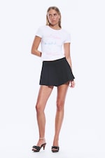 Black - Relaxed Pleated Mini Suiting Shorts - 1