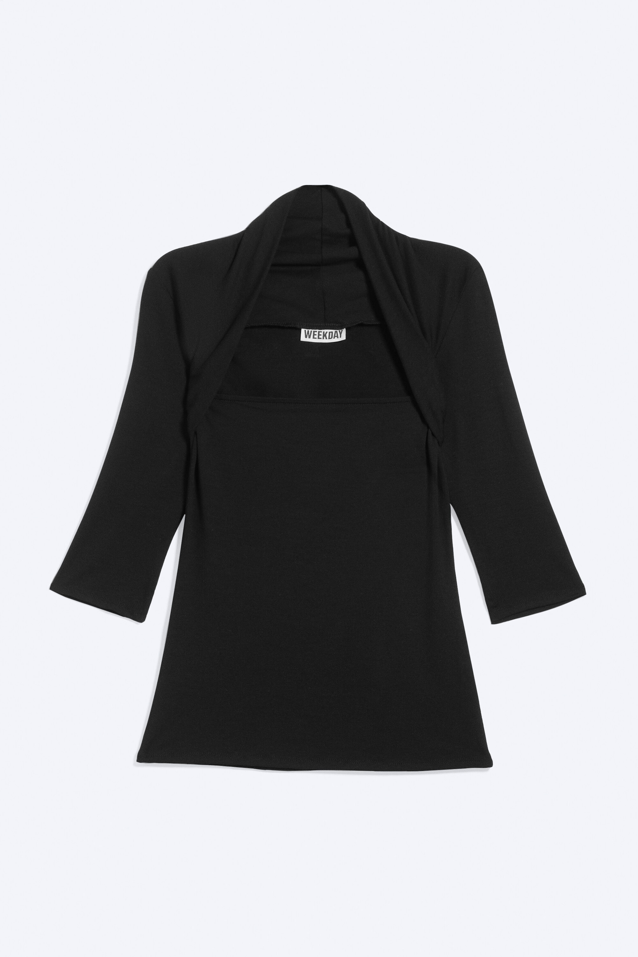 Svart - Figurnära lyocell bolero-topp - 4