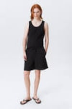 Black - Relaxed Terry Shorts - 0