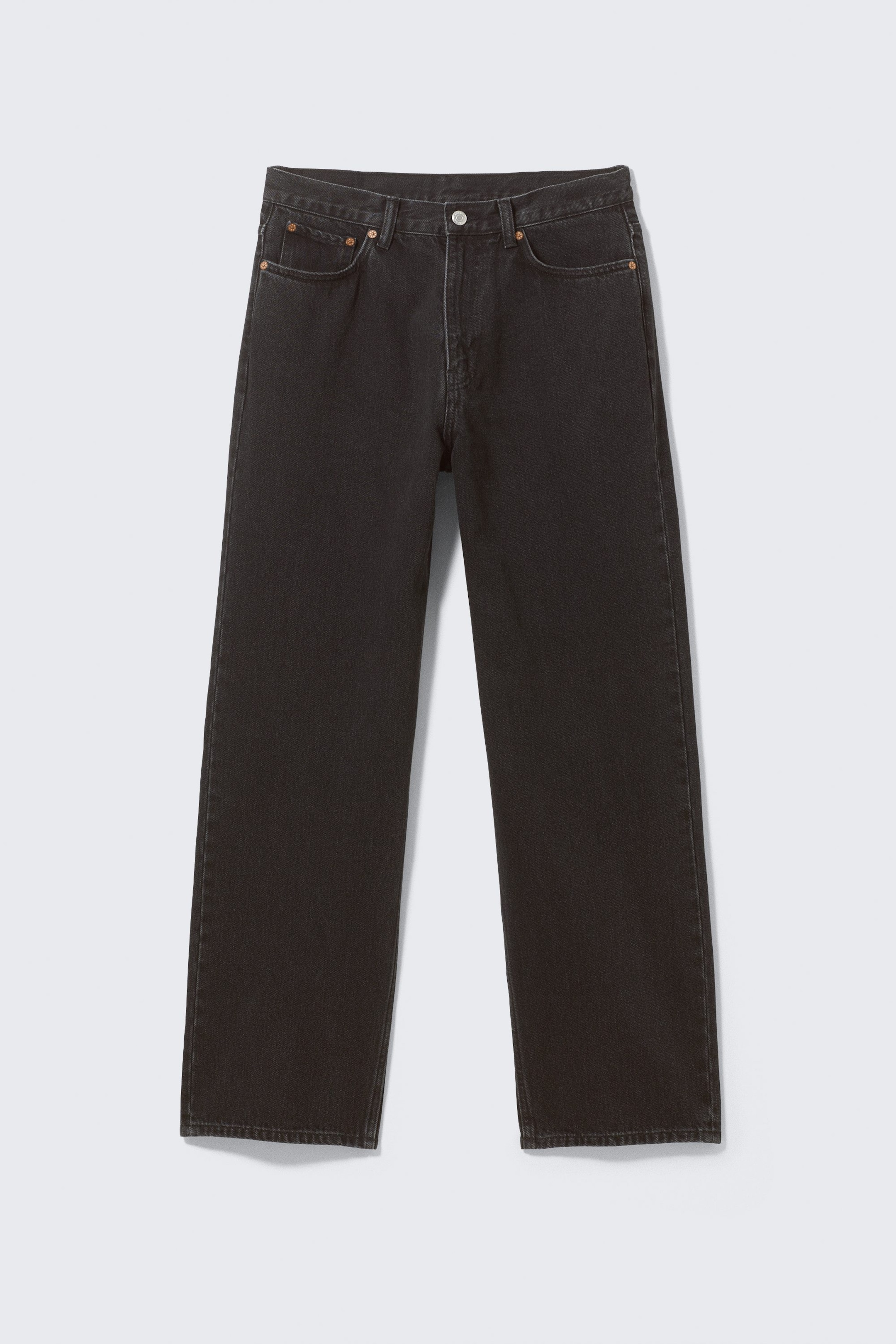 Tuned Black - Svart - Galaxy Mid Waist Loose Straight Leg Unisex Jeans - 7